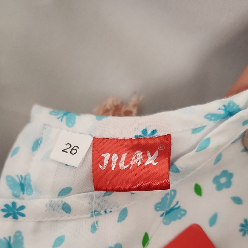 JILAX INDIA Floral Blue Kids Casual Dress - Picture 2 of 11